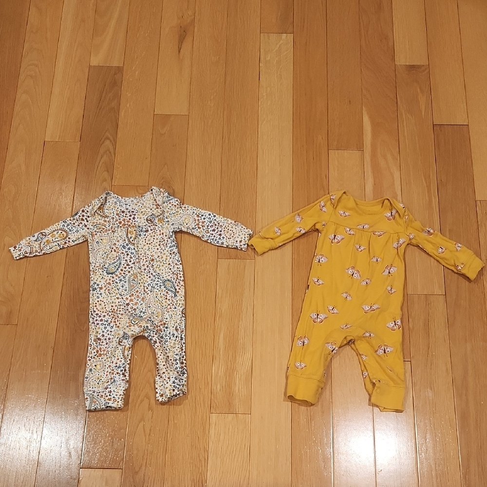 Floral and Mustard Kids One Pieces